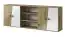 Schrankbetterweiterung Sirte 17, Farbe: Eiche / Weiß / Schwarz Hochglanz  - Abmessungen: 80 x 213 x 40 cm (H x B x T)