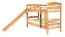 Etagenbett mit Rutsche 90 x 190 cm, Buche Massivholz Natur lackiert, umbaubar in zwei Einzelbetten, "Easy Premium Line" K26/n