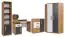 Eckkleiderschrank mit viel Stauraum Valbom 08, Farbe: Eiche Riviera / Weiß / Grafit - Abmessungen: 188 x 92 x 92 cm (H x B x T), mit 2 Kleiderstangen und 10 Fächern
