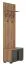 Garderobe Burgos 03, Farbe: Eiche / Grau - 215 x 80 x 38 cm (H x B x T)