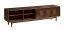 TV-Unterschrank Inginele 04 in Farbe Walnuss lackiert, 6 Fächer, 3 Einlegeböden, 2 Schubladen, 2 Schiebetüren, passend für Wohnzimmer, 51 x 183 x 48 cm