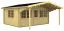 Holz-Gartenhaus 6 x 5,48 Meter (inkl. Dach) | 3 Fenster | 70 mm Blockbohlen |natur unbehandelt | Satteldach | inkl. Fußboden | aus nordischer Fichte Abbildung