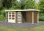 Gartenhaus SET mit Schleppdach und inkl. Rückwand, Farbe: Terragrau, Grundfläche: 6,35 m²