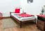 Kinderbett / Jugendbett Kiefer Vollholz massiv Nussfarben A14, inkl. Lattenrost - Abmessung 90 x 200 cm 