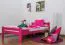 Bettgestell Buche 120 x 200 cm Rosa