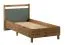 Einzelbett Braianik 23 für Schlafzimmer, ABS Kantenschutz, 92 x 101 x 207 cm, Liegefläche 90 x 200 cm, inklusive Lattenrost, Eiche Wotan / Grün, Füße 36 mm