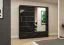 Kleiderschrank / Schiebetürenschrank 2,0 Meter breit | Lusatian 17 | Schwarz | mit Spiegel | 12 Fächer | 3 Schubladen | 2 Türen | 218 x 203 x 61 cm