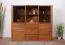 Vitrine Jussara 12, Farbe: Bernstein, Eiche teilmassiv – 150 x 178 x 42 cm (H x B x T)