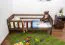 Kinderbett  inkl. Absturzsicherung 70 x 160 cm | Massivholz: Kiefer | Nuss Lackiert | inkl. Rollrost Abbildung