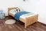 Kinderbett 90 x 200 cm | Massivholz: Buche | Natur Lackiert Abbildung