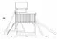 Spielturm S1A inkl. Wellenrutsche, Doppelschaukel-Anbau, Balkon, Sandkasten und Rampe - Abmessungen: 400 x 450 cm (B x T)