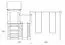 Spielturm S2B inkl. Wellenrutsche, Doppelschaukel-Anbau, Balkon, Sandkasten und Rampe - Abmessungen: 400 x 390 cm (B x T)
