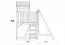 Spielturm S4B inkl. Wellenrutsche, Doppelschaukel-Anbau, Balkon, Sandkasten, Kletterwand und Holzleiter - Abmessungen: 450 x 330 cm (B x T)
