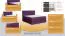 Boxspringbett MINDORO, Box: Bonellfederkern, Matratze: Taschenfederkern, Top Matress: Schaumstoff -  Abmessung: 160 x 200 cm - Farbe: Violett
