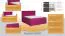 Boxspringbett MINDORO, Box: Bonellfederkern, Matratze: Taschenfederkern, Top Matress: Schaumstoff -  Abmessung: 140 x 200 cm - Farbe: Pink