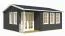 Gartenhaus G288 Carbongrau inkl. Fußboden - 44 mm Blockbohlenhaus, Grundfläche: 21,28 m², Satteldach