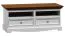 TV-Unterschrank Gyronde 09, Kiefer massiv Vollholz, Farbe: Weiß / Walnuss - 53 x 111 x 53 cm (H x B x T)