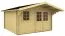 Holz-Gartenhaus 4,45 x 4,26 Meter (inkl. Dach) | 1 Fenster | 40 mm Blockbohlen |natur unbehandelt | Satteldach | inkl. Fußboden | aus nordischer Fichte Abbildung