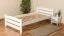 Bettrahmen für Kinder / Kinderbett 100 x 200 cm | Massivholz: Buche | Weiß Lackiert Abbildung