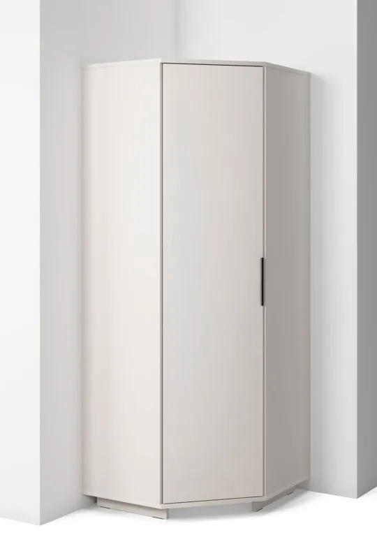 Eckkleiderschrank | Kaschmir | 1 Drehtür | 2 Kleiderstangen | 5 Fächer | Push-to-open Funktion | 43 x 38 x 185 cm | Hochwertig Verarbeitet | 2 Fußvarianten