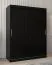 Schiebetürenschrank / Kleiderschrank Bisaurin 3A, Farbe: Schwarz - Abmessungen: 200 x 150 x 62 cm ( H x B x T)