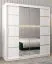 Schiebetürenschrank / Kleiderschrank Jan 04D mit Spiegel, Farbe: Weiß matt - Abmessungen: 200 x 180 x 62 cm (H x B x T)