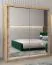 Schiebetürenschrank / Kleiderschrank Bisaurin 4D mit Spiegel, Farbe: Eiche Sonoma - Abmessungen: 200 x 180 x 62 cm ( H x B x T)