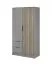 Kleiderschrank mit fünf Fächer Leeds 23, Farbe: Grau - Abmessungen: 200 x 105 x 51 cm (H x B x T)