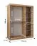 Schiebetürenschrank Jorasses 09, eine Spiegeltür, 1,5 Meter breit, Farbe: Eiche Artisan, fünf Fächer, Aluminiumschienen, Kleiderschrank, Schlafzimmer