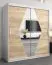 Schiebetürenschrank / Kleiderschrank Alphubel 04 mit Spiegel, Farbe: Weiß matt / Eiche Sonoma - Abmessungen: 200 x 180 x 62 cm ( H x B x T)
