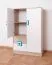 Kinderzimmer - Kommode Fabian 07, Farbe: Eiche Hellbraun / Weiß / Blau - 130 x 80 x 40 cm (H x B x T)