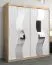 180 cm breiter Kleiderschrank mit 10 Fächern und 2 Türen | Farbe: Sonoma Eiche / Weiß Abbildung