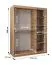 120 cm breiter Kleiderschrank mit 5 Fächern und 2 Türen | Farbe: Weiß / Schwarz Abbildung
