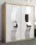 Schiebetürenschrank / Kleiderschrank Hacho 04 mit Spiegel, Farbe: Eiche Sonoma / Weiß matt - Abmessungen: 200 x 180 x 62 cm ( H x B x T)