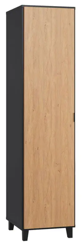47 cm breiter Kleiderschrank mit 1 Tür | Farbe: Schwarz Abbildung
