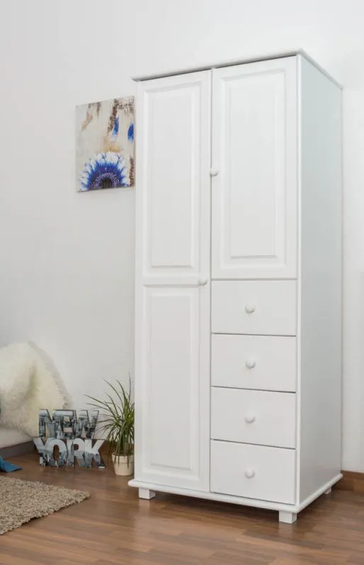 Kleiderschrank Massivholz weiß