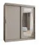 Kleiderschrank / Schiebetürenschrank Musala 16, Farbe: Kaschmir, 1,8 Meter breit, eine Spiegeltür, 10 Fächer, zwei Kleiderstangen, Aluminiumschienen