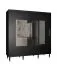Schiebetürenschrank mit Spiegel Jotunheimen 286, Farbe: Schwarz - Abmessungen: 208 x 200,5 x 62 cm (H x B x T)