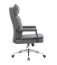 Ästhetischer Bürostuhl Tawi 03 in Grau, 360 Grad drehbar, höhenverstellbar, 109-117 x 49 x 71 cm, gepolstertes Kunstleder, mit hoher Rückenlehne