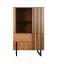 Vitrine Slatina 06, Farbe: Eiche / Schwarz, teilmassiv - Abmessungen: 146 x 91 x 45 cm (H x B x T)