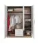 Schlafzimmer - Kleiderschrank, Farbe: Weiß / Eiche - Abmessungen: 190 x 150 x 56 cm (H x B x T)