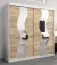 2 Meter breiter Kleiderschrank mit 2 Türen | Farbe: Sonoma Eiche / Weiß Abbildung