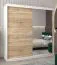 2 Meter breiter Kleiderschrank mit 2 Türen | Farbe: Sonoma Eiche / Weiß Abbildung