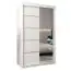 Schiebetürenschrank / Kleiderschrank Jan 02B mit Spiegel, Farbe: Weiß matt - Abmessungen: 200 x 120 x 62 cm ( H x B x T)