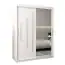 Schiebetürenschrank / Kleiderschrank mit Spiegel Tomlis 03B, Farbe: Weiß matt - Abmessungen: 200 x 150 x 62 cm (H x B x T)