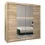 Schiebetürenschrank / Kleiderschrank Jan 05D mit Spiegel, Farbe: Eiche Sonoma - Abmessungen: 200 x 200 x 62 cm (H x B x T)