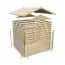 Saunahaus "Bjelle" SET mit Ofen BIO 9 kW inkl. 2 Bänken, Ofenschutzgitter & Kopfstütze - Farbe: Natur - 304 x 304 cm (B x T), Grundfläche: 8,65 m²