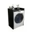 Waschmaschinenverkleidung Karwendel 02, Farbe: Schwarz - Abmessungen: 97,5 x 64 x 50 cm (H x B x T)