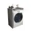 Abdeckung für Waschmaschine Karwendel 01, Farbe: Weiß - Abmessungen: 97,5 x 64 x 50 cm (H x B x T)