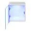 Schlichte Hängevitrine mit blauer LED-Beleuchtung Möllen 13, Farbe: Weiß - Abmessungen: 30 x 30 x 25 cm (H x B x T), mit Push-to-open Funktion